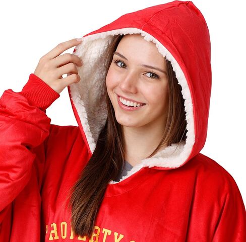 FOCO NFL Team Logo Reversible Oversized Sherpa Hoodie Sweatshirt Hoodeez in Saudi Arabia