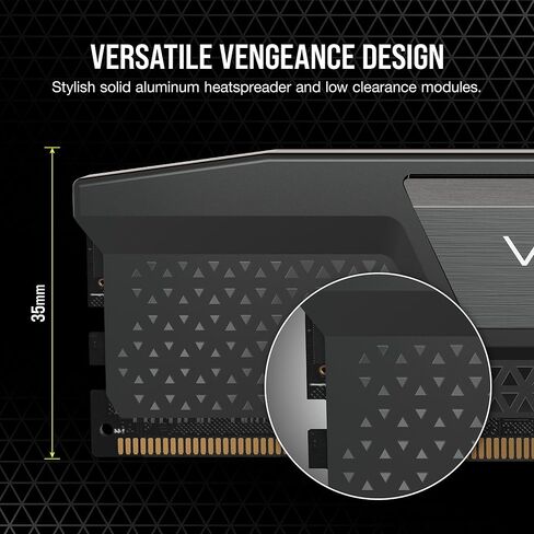 ذاكرة الوصول العشوائي CORSAIR Vengeance DDR5 بسعة 32 جيجابايت (2 × 16 جيجابايت) بسرعة 6000 ميجاهرتز CL36 Intel XMP iCUE المتوافقة مع الكمبيوتر - أسود (CMK32GX5M2E6000C36K) in Saudi Arabia