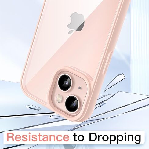 JETech Case for iPhone 13 6.1-Inch, Shockproof Phone Bumper Cover, Solid Color Matte TPU Frame, Anti-Scratch Clear Back (Pink) in Saudi Arabia