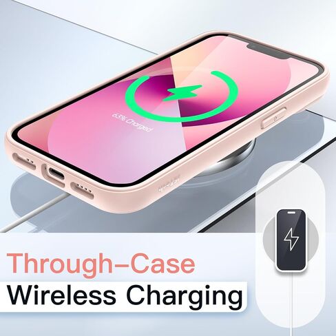 JETech Case for iPhone 13 6.1-Inch, Shockproof Phone Bumper Cover, Solid Color Matte TPU Frame, Anti-Scratch Clear Back (Pink) in Saudi Arabia