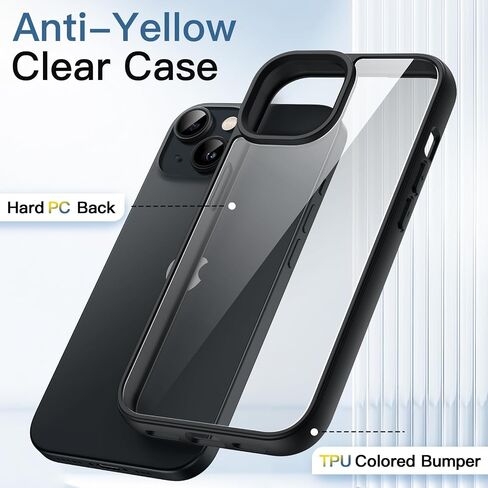 JETech Case for iPhone 13 6.1-Inch, Shockproof Phone Bumper Cover, Solid Color Matte TPU Frame, Anti-Scratch Clear Back (Pink) in Saudi Arabia