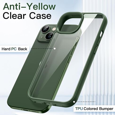JETech Case for iPhone 13 6.1-Inch, Shockproof Phone Bumper Cover, Solid Color Matte TPU Frame, Anti-Scratch Clear Back (Pink) in Saudi Arabia