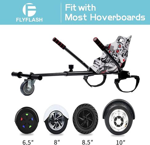 Hoverboard Seat Attachment Go Kart, Hoverboard Accessories with Projector Pattern for 6.5" 8" 10" Self Balancing Scooter Transform Your Hoverboard into Go Kart for Kids or Adults in Saudi Arabia