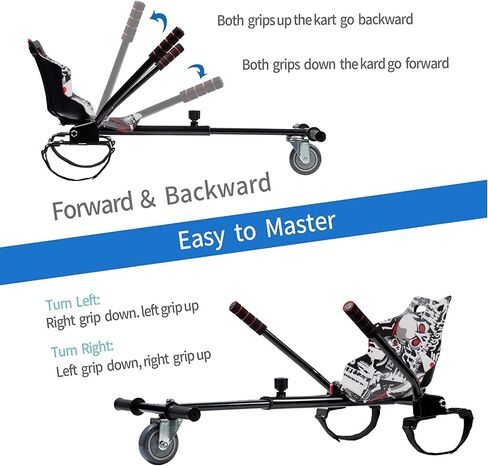 Hoverboard Seat Attachment Go Kart, Hoverboard Accessories with Projector Pattern for 6.5" 8" 10" Self Balancing Scooter Transform Your Hoverboard into Go Kart for Kids or Adults in Saudi Arabia