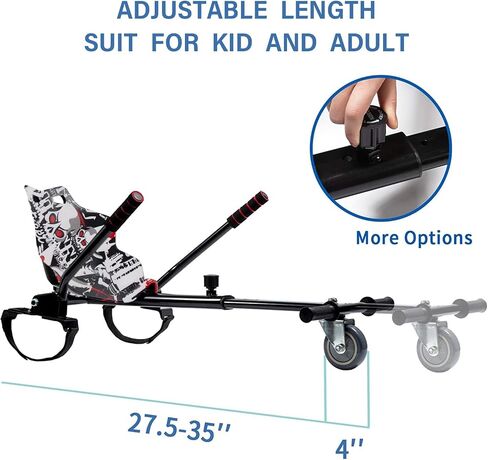 Hoverboard Seat Attachment Go Kart, Hoverboard Accessories with Projector Pattern for 6.5" 8" 10" Self Balancing Scooter Transform Your Hoverboard into Go Kart for Kids or Adults in Saudi Arabia