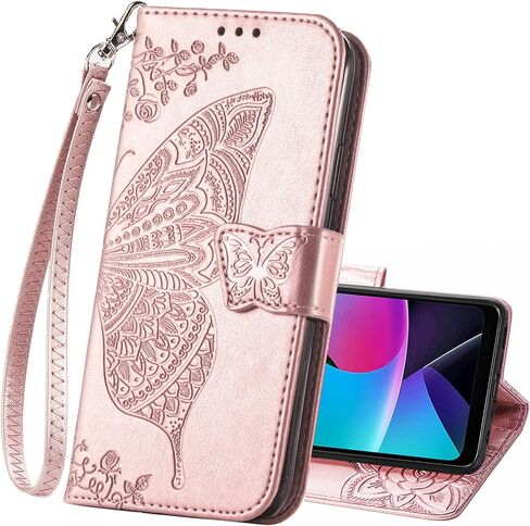 for Moto G Stylus 4G 2023 Case,PU Leather Wallet Flip Protective Phone Case with Wrist Strap Card Slots Holder Pocket Emboss Butterfly Flower Stand Case for Motorola Moto G Stylus 4G 2023 Black in Saudi Arabia
