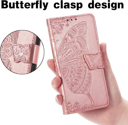 for Moto G Stylus 4G 2023 Case,PU Leather Wallet Flip Protective Phone Case with Wrist Strap Card Slots Holder Pocket Emboss Butterfly Flower Stand Case for Motorola Moto G Stylus 4G 2023 Black in Saudi Arabia