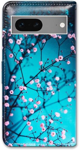 Bcov Pixel 7 Case, Black Bird Green Leather Flip Phone Case Wallet Cover with Card Slot Holder Kickstand for Google Pixel 7 in Saudi Arabia