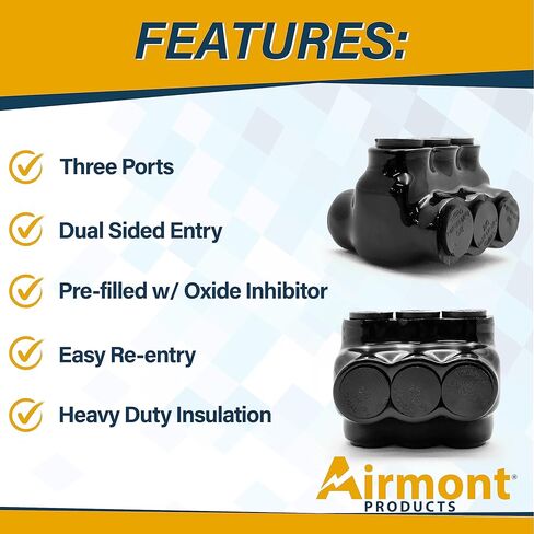 موصل لصق معزول باللون الأسود، 3 منافذ، نطاق الأسلاك 2-14، موصل طاقة كهربائي مزدوج الجوانب، مملوء مسبقًا بطبقة من الفينيل المطاطي المثبط للأكسيد، سهولة إعادة الدخول، موصلات متعددة الأسلاك in Kuwait