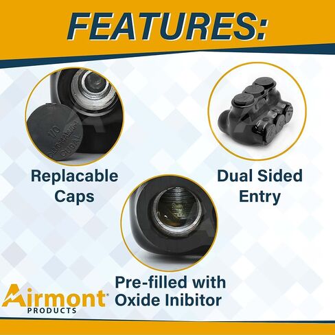 موصل لصق معزول باللون الأسود، 3 منافذ، نطاق الأسلاك 2-14، موصل طاقة كهربائي مزدوج الجوانب، مملوء مسبقًا بطبقة من الفينيل المطاطي المثبط للأكسيد، سهولة إعادة الدخول، موصلات متعددة الأسلاك in Kuwait