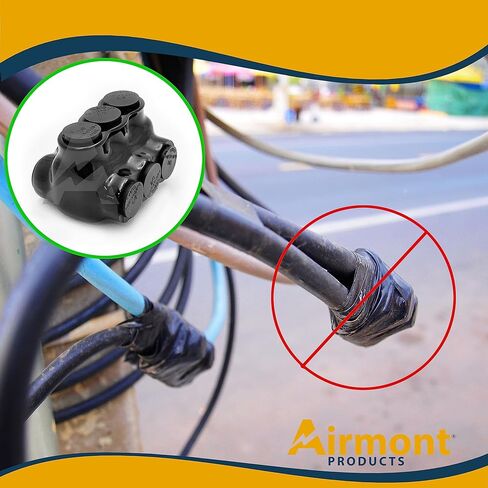 موصل لصق معزول باللون الأسود، 3 منافذ، نطاق الأسلاك 2-14، موصل طاقة كهربائي مزدوج الجوانب، مملوء مسبقًا بطبقة من الفينيل المطاطي المثبط للأكسيد، سهولة إعادة الدخول، موصلات متعددة الأسلاك in Kuwait