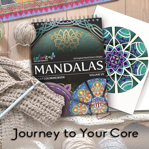 ColorIt Mandalas To Color، المجلد السابع كتاب التلوين للبالغين 50 أنماط وتصميمات ماندالا الثقافية، ملزمة حلزونية، مطبوعة في الولايات المتحدة الأمريكية، غطاء كتاب مسطح مسطح، نشاف الحبر in Kuwait