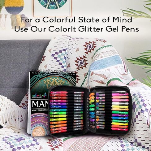 ColorIt Mandalas To Color، المجلد السابع كتاب التلوين للبالغين 50 أنماط وتصميمات ماندالا الثقافية، ملزمة حلزونية، مطبوعة في الولايات المتحدة الأمريكية، غطاء كتاب مسطح مسطح، نشاف الحبر in Kuwait