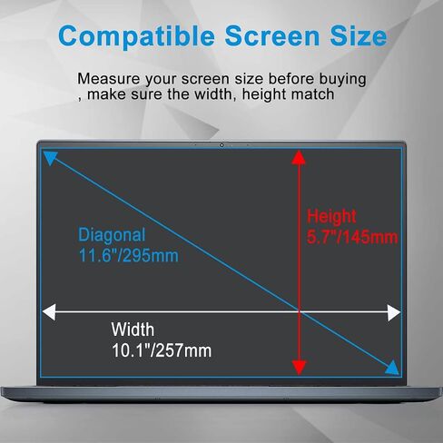 2 Pack Tempered Glass Screen Protector for 11.6" HP/Dell/ASUS/Sony/Samsung/Lenovo/Acer/MSI/LG/Razer Blade 11.6" 16:9 Laptop, 9H Hardness, Anti Fingerprint, Bubble Free in Saudi Arabia