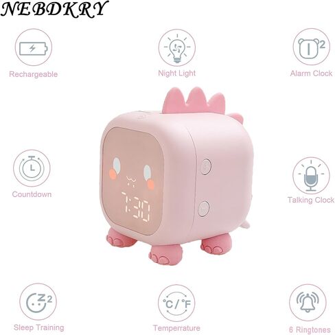 Kids Dinosaur Alarm Clock Boys Blue Alarm Clocks with Night Light Digital Alarm Clock for Kids Boy Children in Saudi Arabia