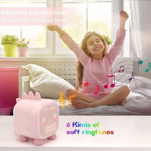 Kids Dinosaur Alarm Clock Boys Blue Alarm Clocks with Night Light Digital Alarm Clock for Kids Boy Children in Saudi Arabia