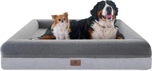 Hygge Hush Dog Beds for Large Dogs, Orthopedic Large Dog Bed Memory Foam Soft Portable Pet Sofa Waterproof Dog Bed Durable Pet Bed with Non-Skid Bottom and Washable Removable Cover Dog Bed for Crate in Saudi Arabia