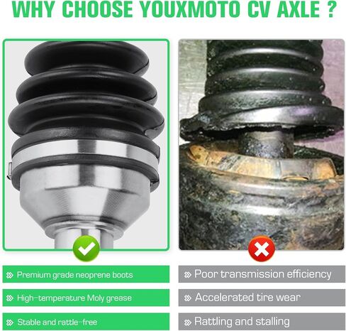 محور Youx Moto CV الأمامي الأيسر/الأيمن مناسب لقطط القطب الشمالي 400 450 500 550 650 700 1000، 2006 2007 2008 2009 2010 2011 2012 2013 2014، 4340 كرومولي نصف عمود محرك فولاذي، لـ 0502-813 0502 -812 in Saudi Arabia