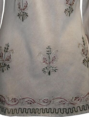 Agan Traders Long Sleeve Diamond Neck Embroidered Tops for Women - Medieval Boho Vintage Tunic Kurta Blouses for Women in Saudi Arabia