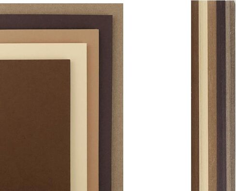PA Paper Accents Stash Pack Cardstock Pack 8.5" x 11" Browns, colored cardstock paper for card making, scrapbooking, printing, quilling and crafts, 65lb., 40 pieces in Saudi Arabia