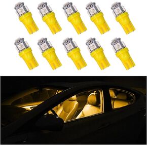 10PCS Car LED Light Bulb, Super Bright T10 5050 LED Auto Interior Light Bulb, Led Bulb Replacement for Dashboard Dome Map Door License Plate Lights, Lighting Car Accessories (White)