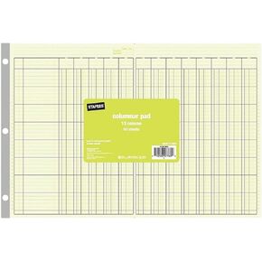 Staples 217893 Columnar Pads 13 Columns 11-Inch x 16 5/16-Inch Each