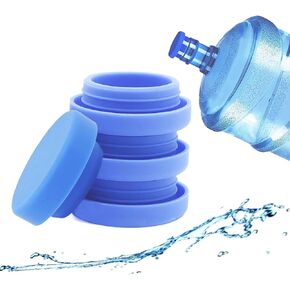 5 Gallon Water Jug Caps Reusable, Fit 55mm bottle openings, Anti-Splash, No-Spill, Leak Proof and Air Tight, 4 Pack
