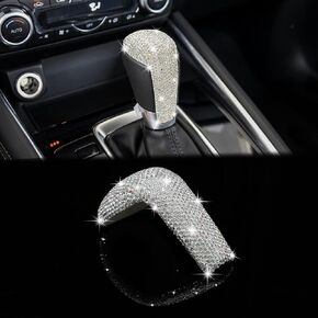 TOMALL Bling Gear Shift Knob Cover Compatible with Mazda3/6/CX-3/CX-5/CX-9 Bling Crystal Shift Panel Decal Shiny Accessory Interior Shift Gear Lever Cover with Crystal Rhinestones Decorations for Car
