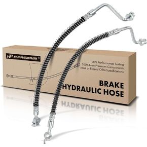 A-Premium Rear Driver and Passenger Brake Hydraulic Hose Compatible with Kia and Hyundai Models - Sorento 2009 2011-2013, Santa Fe 2007-2012 - Replace# 587372B000(Pack of 2)