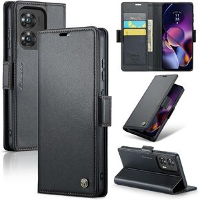 Case for Moto G Stylus 5G 2024,PU Leather Wallet Flip Folio Case with Card Holder RFID Blocking Kickstand Shockproof Phone Cover for Motorola Moto G Stylus 5G 2024 (Black)