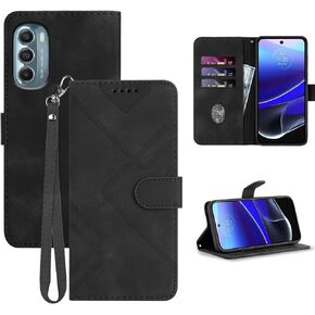 for Moto G Stylus 5G 2022 Phone Case Wallet,Card Holder Leather Kick-Stand,Wrist Strap,Magnetic Closure Protector,Shockproof Protective Flip Cases Cover for Moto G Stylus 5G 2022 (Black) in Saudi Arabia