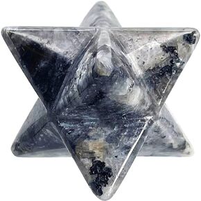 1 Inch Lapis Lazuli Merkaba Star, Healing Crystal Carving Geometric Eight-Pointed Sacred Star for Divine Meditation Spiritual Positive Energy Therapy