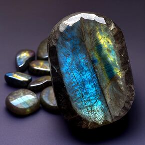 Polished Labradorite Chunk from Madagascar - A+ Grade Blue Flash Stone for Decoration, Healing, and Gift