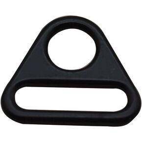 Black 1"X0.24" Inner Oval Dimension with 0.45" Circular Hole Dia Triangle Buckle for Strap Pack of 10
