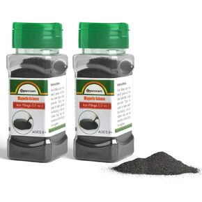 SPACECARE Magnetic Iron Powder Filings for Magnet Education and School Projects, 2 Storages Jar (12 Ounces X 2) with Shaker Lids, 2 Pack