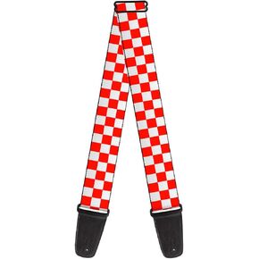 Buckle-Down Guitar Strap Checker Red White 2 Inches Wide (GS-W30312)