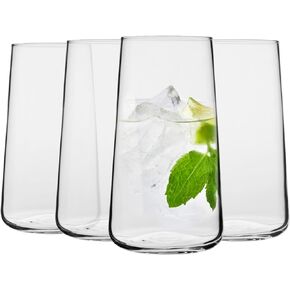Krosno Water Glasses | Set of 6 | 16.6 fl oz | Water Drinks Juices | Infinity Collection | Elegant design | Lead-free Glass | Home Restaurants Parties | Dishwasher safe | Gift Idea | Made in EU
