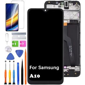 for Samsung A10 Screen Replacement with Frame for Samsung A105F A105G A105M A105FN LCD Display Touch Digitizer Assembly with Repair Part Tools (A10 with Frame)