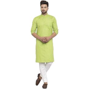 Men's Cotton Kurta Pajama Set Indian Kurta for Men Traditional Wedding Eid Diwali Festival Kurta Dress for Men