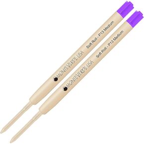 Lanier Combo Pack - 2 Pack - Monteverde® SoftRoll™ Ballpoint P13 Paste Ink Refill Compatible with Most Parker® Style Ballpoint Pens - Purple (Medium Tip 0.7mm)