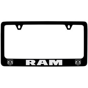 Dodge Ram Black Coated Metal License Plate Frame Holder