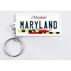 Maryland License Plate Aluminum Ultra-Slim Rectangular Souvenir Keychain 2.5" X 1.25"x 0.06"