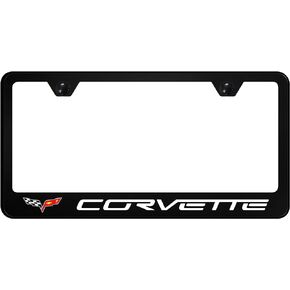 Au-TOMOTIVE GOLD UV Print Polycarbonate License Plate Frame for Chevy Corvette C6 (Black)