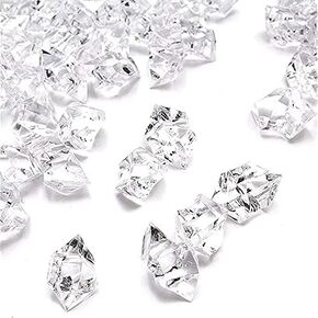 The Dreidel Company Blue Fake Acrylic Diamonds, Crushed Ice Rocks, Plastic Ice Cubes, Rock Diamond Crystals, Gems for Party Decoration, Vase Fillers, Photography Props, Half-Pound (Approx. 640 Pcs)