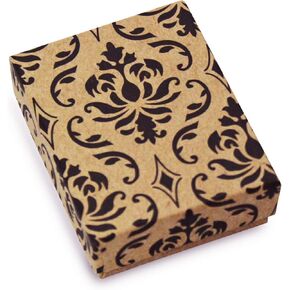 MOOCA 100 Pcs Cotton Filled Cardboard Paper Gold Jewelry Box Gift Case, Number 11, 2 1/8 x 1 5/8 x 3/4 in, Gold Color
