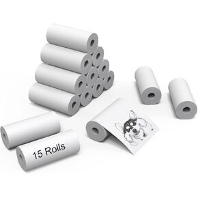 15 Rolls Premium Mini Printer Paper, Regular Thermal Paper Rolls for Mini Pocket Thermal Printer, Receipt Thermal Printer - 57mm x 5.8m, Diameter 25mm, Smooth,Flexible, 10 Years Duration in Kuwait