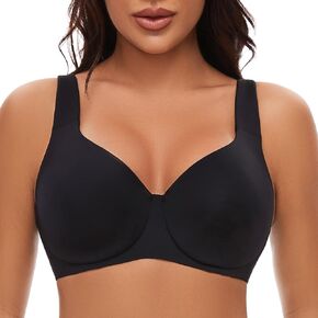 sheroine Minimizer Underwire Full Coverage Unlined Seamless Bra Women's Plus Size Unpadded Everyday Support Bras