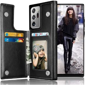 Tekcoo Galaxy Note 20 Ultra Wallet Case, Luxury PU Leather, ID/Card Slots, Magnetic Closure, Kickstand, Slim Protective Cover [Black]