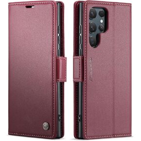 HAII Flip Wallet Case for Samsung Galaxy S24 Ultra, with RFID Blocking Credit Card Slot Kickstand Magnetic Closure Protective Cover for Samsung Galaxy S24 Ultra 5G (2024) (Black)