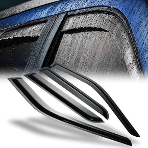 M-AUTO Outside Mount Window Visors Compatible with 2011-2017 Compatible Ford Explorer, Tape-On Rain Guards Shields, 4 PCs